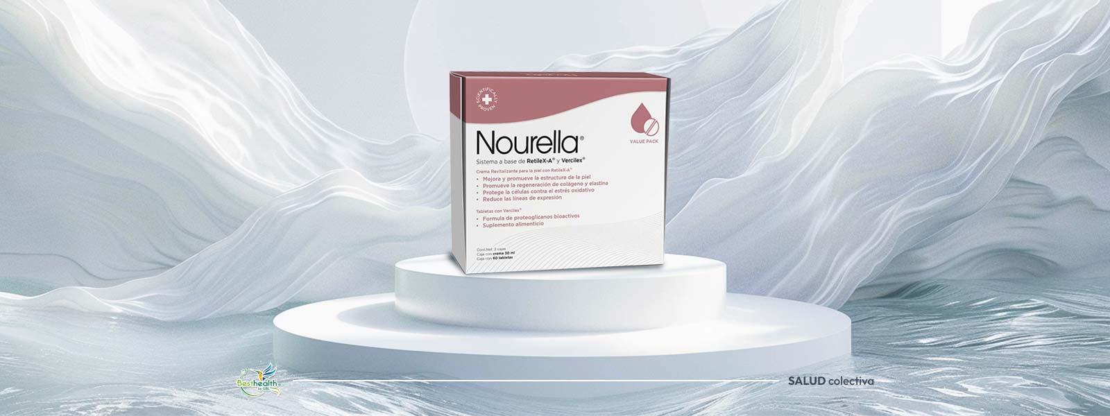 Nourella Kit Crema Retile X-A 30ml + Tabletas Vercilex 60 tabs Tratamiento Rejuvenecedor de Rostro 1 NOURELLA KIT DESCUENTO PROMO BEST HEALTH